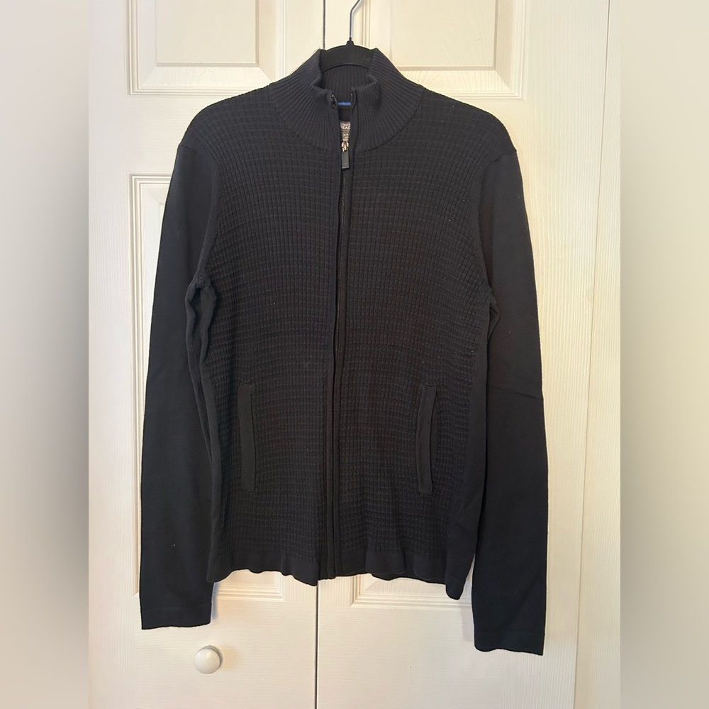 Kenneth Cole Men's Black Zip-Up Sweater